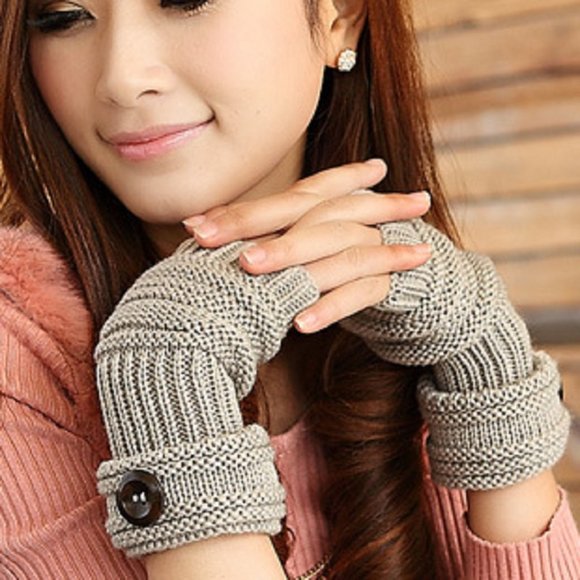 Ladies Open fingers Knitted Gloves Fashion Gloves - Picture 2 of 7